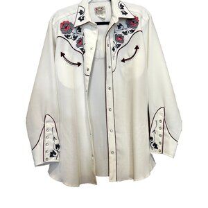 1950'S H BAR C ROSEMEAD MEN'S WESTERN SHIRT SZ 16 MADE IN USA